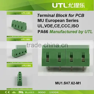 New Spring UTL Product MU1.5H7.62-M1 Pitch 7.62 PCB Mount Terminal Block thumbnail-1