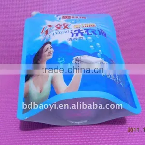 New Design High Quality Stand up Spout Plastic Washing Fluid Liquid Soap Packing Bag 2kg thumbnail-1