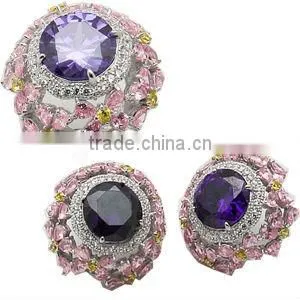 Multi Color CZ Cocktail Ring Sets thumbnail-1