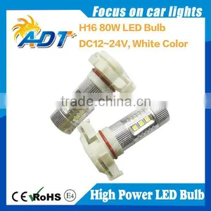 80W 1000 Lumen White Bulbs, High Power LED 5202 Fog Driving Light Bulb H16 PS24W thumbnail-1