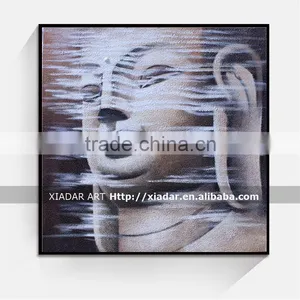 SHU158 Wall Art Decor Buddha Face Oil Painting on Canvas Many Good Design thumbnail-1