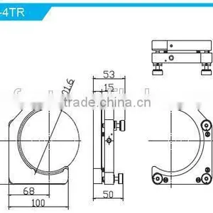 MSCL-4TR/Height of Center Height 68mm/high Repeatability Kinematic C Type Mounts With 2 Adjusters With Lock/laser Mirror Mount thumbnail-2