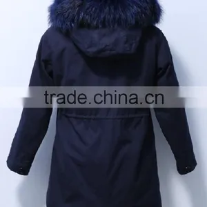 Wholesale Price Hot Selling Popular Parka Jacket With Real Silver Fox Fur Hood Trim thumbnail-5