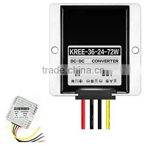 DC-DC 48v/36v to 24v Step Down Converter 3A Power Conversion Supply Module IP67 Waterproof Housing 72W for Led ,generator,radio, thumbnail-1