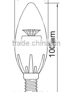 2015 NINGBO HOT Led Bulb, Led Candelabra Bulbs Lamp, Led Candle 4W C30HLAP 323LM E14 LED Light Candle Bulb thumbnail-5