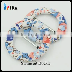 Fancy Fabric Covered Metal Swimsuit Buckle for Sexy Girl thumbnail-1