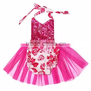 2016 New Design High Quality Wholesale Baby Clothes ,summer Children Clothes With Chiffon and Cotton Romper thumbnail-1