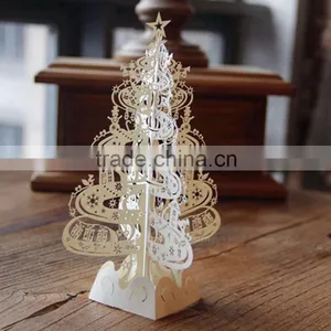 3D Birthday Handmade Car Laser Cut Pop Up Cards Decoration Greeting Card Merry Christmas Tree Party thumbnail-3