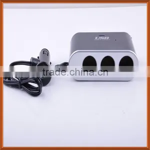 Three Outlets Toggle Switch Car Cigarette Socket thumbnail-1