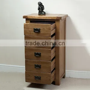 Wooden 5 Chest of Drawer Bedside Table thumbnail-3