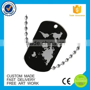 Black Engraved Stainless Steel Souvenir Black Dog Tag thumbnail-1