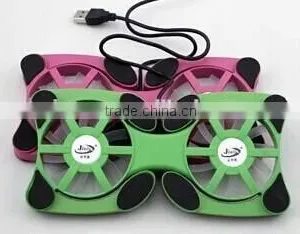 2014 the Newest Good Quality Folding 2-Fans USB Laptop Cooler Black thumbnail-2
