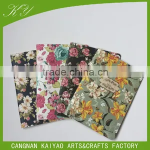 School Use Flower Printed Cover Blank Kraft Paper Diary Notebook thumbnail-1