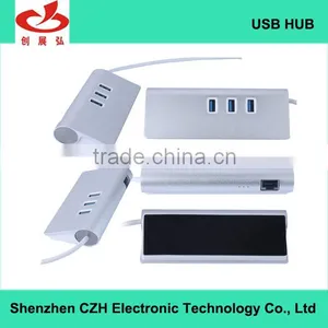 High Performance Usb 3.0 Hub Driver hi Speed With RJ 45 Port, 3 Port Usb Hub to Female Rj45 Gigabit Ethernet LAN Adapter thumbnail-6