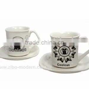 White Porcelain Cup/saucer With Imprint thumbnail-1