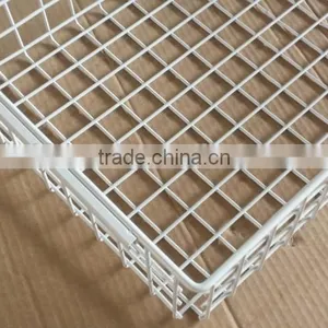 Supermarket White Metal Wire Basket thumbnail-2