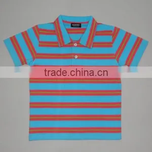 Boys Yarn Dyed Strip Polo Shirt thumbnail-1