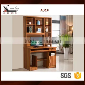 Best Selling MDF Bookcase With Computer Desk thumbnail-1