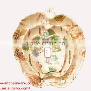 Unique Bamboo Woven Wooden Bread Fruit Apple Shaped Bowl thumbnail-1