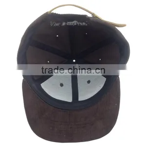 Unisex Custom Vintage Embroidered Corduroy Blank Baseball Snapback Cap Wholesale thumbnail-5