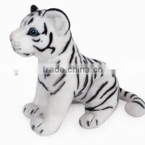 Factory Wholesale Realistic Plush Toys Sitting White Tiger Stuffed Plush Jungle Animal Toy Super Soft Plush White Tiger thumbnail-1