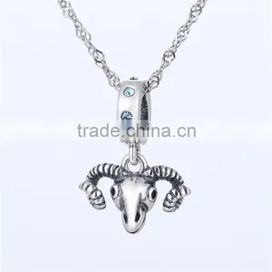S164 Globalwin Diysterling Jewellery Silver Goat Head Pendant thumbnail-3