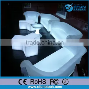 Rechargeable Illuminated Curved Corner Sectional Sofa ,white Plastic Led Lights Couches thumbnail-1