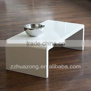 Modern White High Gloss MDF Coffee Table thumbnail-1