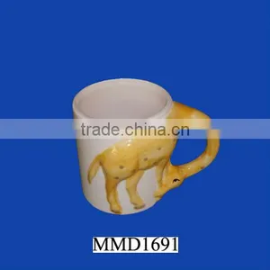 Ceramic Coffee Mug With a Giraffe Pottery Cup thumbnail-1