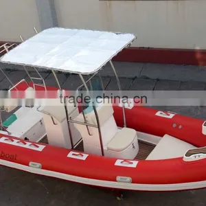 China Manufacturer Made Fishing Boat, New 17ft RIB Rigid Hypalon Inflatable Sport Fishing Boats for Sale With Motor thumbnail-6