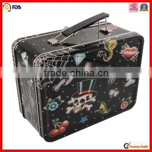 Colorful Printed Tin Can Wholesale Hinged Metal Lunchboxes thumbnail-1