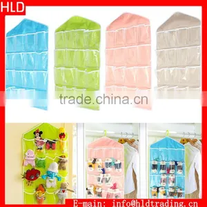 16 Pocket Over Door Hanging Bag Shoe Socks Organizer thumbnail-1