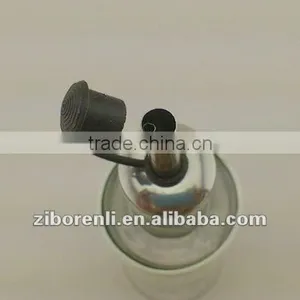 Set 2 Pieces White Stainless Steel Coated New Style Empty Colored Glass Olive Oil Vinegar Bottles Fancy Olive Oil Glass Bottle thumbnail-4