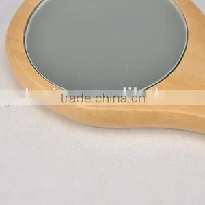Round Mirror With Short Handle / Woden Mirror thumbnail-2