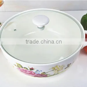 Ceramic Microwave Pot With Glass Lid thumbnail-4