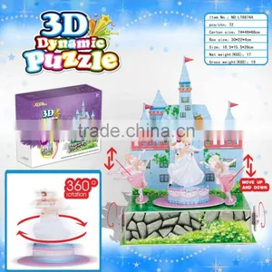 2016 Newly-developed 3D Paper Puzzle DIY Rotation Princess Castle Puzzle/ Moveable Puzzle thumbnail-1