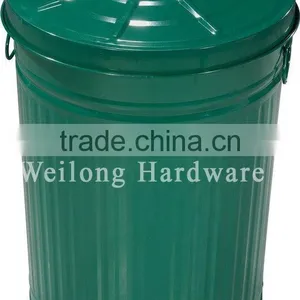 Round Large Capacity Galvanized Steel Metal Trash Can Garbage Bin With Lid thumbnail-4