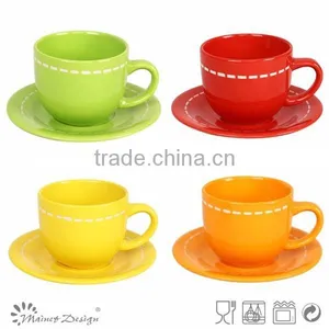 Cheap Bulk Ceramic Tea Cups, Wholesale White Porcelain Custom Printed Ceramic Tea Cups and Saucers thumbnail-1