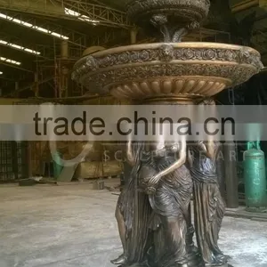 Outdoor Graden Decoration Sexy Girl Statue Copper Water Fountain thumbnail-6