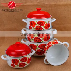 High Quality 5pcs Enamel / Ceramic Casserole Pot/ Turkey Pot thumbnail-1