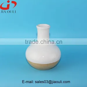 Hot Sales Glazed Ceramic Wood Finished Vases for Home Decor thumbnail-3
