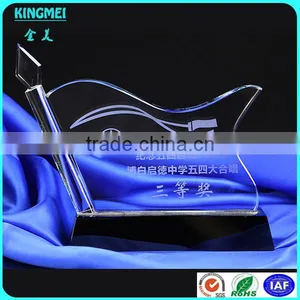 Wholesale Clear Blank Crystal Award Trophy Golden Star Glass Trophy thumbnail-6