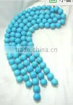 16mm Blue Round Loose Natural Turquoise Bead thumbnail-1