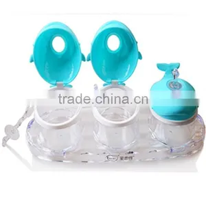 Food Grade 3 Pieces Whale Spice Shakers , Plastic Seasoning Bottle , Spice Jar With Cover and Spoon thumbnail-1