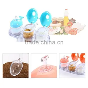 Food Grade 3 Pieces Whale Spice Shakers , Plastic Seasoning Bottle , Spice Jar With Cover and Spoon thumbnail-3