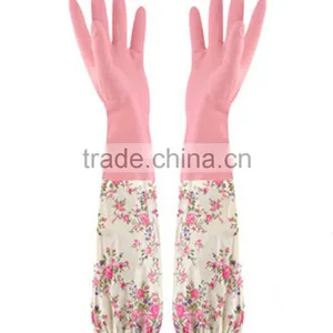 Long Velvet Gloves Housework Dishwashing Gloves Latex Rubber Gloves Thick Warm Laundry Gloves thumbnail-1