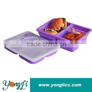 Collapsible Divided Lunch Box Container Food Container thumbnail-1