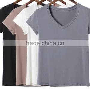 High Quality Promotional Custom Design Short Sleeve Cheap Plain Blank T-shirt Women thumbnail-1