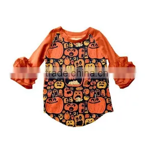 Ruffle Raglan 3/4 Sleeve Halloween Icing Raglan Kids Shirt With Ruffle Sleeve thumbnail-1