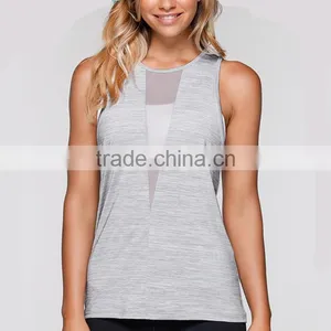 Hot Sale Fitted Long Tank Gym Singlets Body Building Wear Womens Yoga Tank thumbnail-2